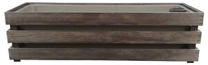 AMADEA Dřevěný obal na truhlík tmavý, 62x21,5x17cm Český výrobek