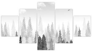 Obraz - Vrcholky lesů (125x70 cm)