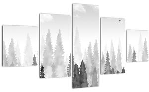 Obraz - Vrcholky lesů (125x70 cm)