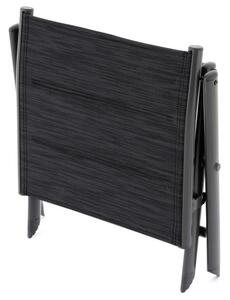 Garthen Sklopná hliníková stolička - černá, tmavě šedý rám