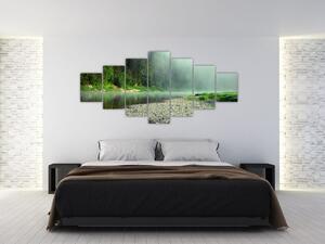 Obraz - Řeka u lesa (210x100 cm)