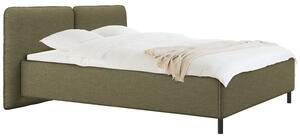 -25 % Dny MOMENTI– noo.ma Zelená čalouněná dvoulůžková postel Melu 160 x 200 cm s úložným prostorem