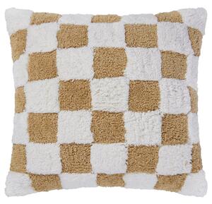 CHECKER STYLE Polštář 50 x 50 cm - hnědá