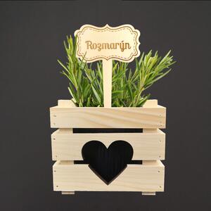 AMADEA Dřevěný zápich - cedulka na bylinky Rozmarýn, výška 20 cm, český výrobek