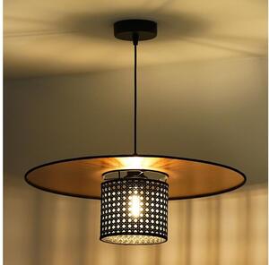 Duolla - Lustr na lanku TOKYO RATTAN 1xE27/15W/230V pr. 50 cm zlatá/černá