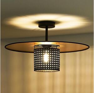 Duolla - Přisazený lustr TOKYO RATTAN 1xE27/15W/230V pr. 50 cm zlatá/černá