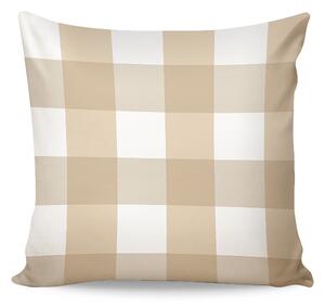 Povlečení Quadro Beige Linen 100% len povlak 40/40