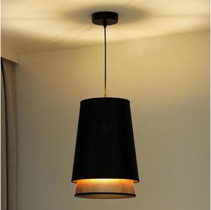 Duolla - Lustr na lanku BELL SHINY 1xE27/15W/230V pr. 25 cm černá/měděná