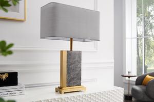 Stolní lampa Miracul v glamour stylu s podstavou z mramoru šedé barvy a kovu ve zlaté barvě 65 cm