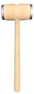 AMADEA Dřevěná palička na maso s kovem, masivní dřevo, délka 28 cm
