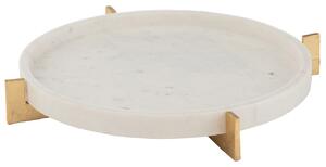 Bílý mramorový podnos J-Line Marley 43,5 cm