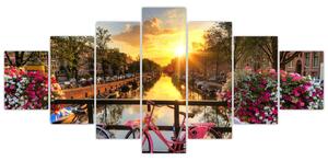 Obraz - Východ slunce v Amsterdamu (210x100 cm)