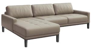 Šedá kožená rohová pohovka MESONICA Musso Tufted, levá, 248 cm