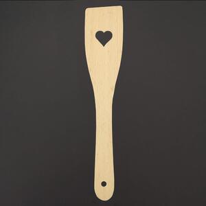 AMADEA Dřevěná obracečka se srdcem, masivní dřevo, 28 cm