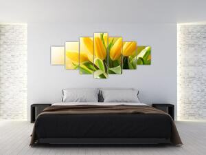 Obraz - Žluté tulipány (210x100 cm)