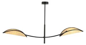 Lustr na tyči LOTUS 2xE14/10W/230V černá/béžová