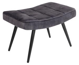 Designová čalouněná taburetka Scandinavia s potahem ze sametu as kovovými nožičkami šedá 61 cm