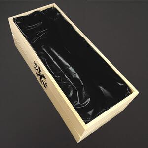 AMADEA Dřevěný vánoční truhlík s vločkou přírodní, uvnitř s černou fólií, 52x21,5x17cm, český výrobek
