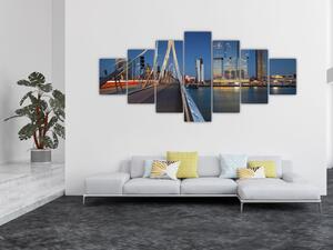 Obraz - Stmívání v Rotterdamu, Holandsko (210x100 cm)