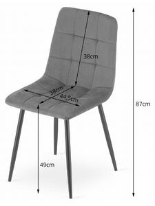 Supplies moderní skandinávská židle KARA - tmavě šedý samet