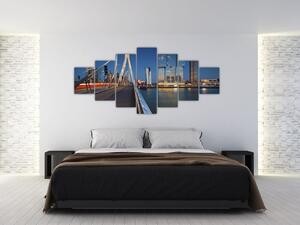 Obraz - Stmívání v Rotterdamu, Holandsko (210x100 cm)