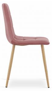 Supplies moderní skandinávská židle KARA - růžový samet