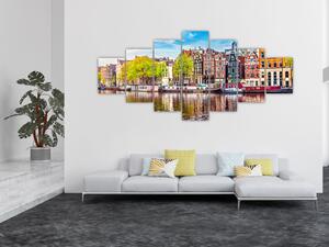 Obraz - Tančící domy, Amsterdam (210x100 cm)