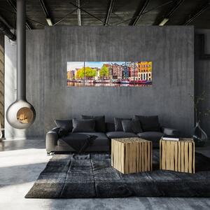 Obraz - Tančící domy, Amsterdam (170x50 cm)