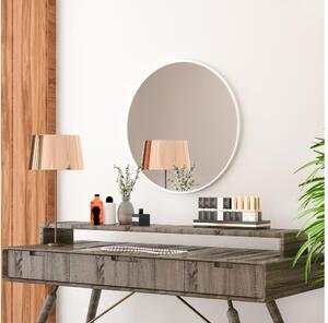 Nástěnné zrcadlo ROYAL pr. 59 cm bílá