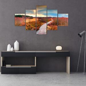 Obraz - Podzimní cesta krajinou (125x70 cm)