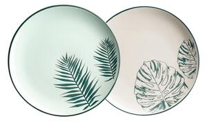 Sada 2 dezertních talířů, zelená, 21 cm, Petronia