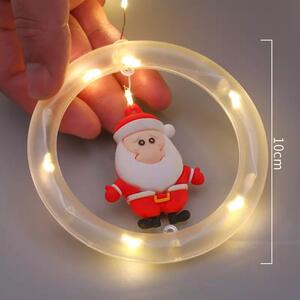 HJ Vánoční světelný závěsný řetěz s 10 kruhy a gumovými figurkami LED barva: Teplá bílá/Warm white