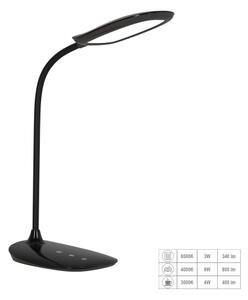 PREZENT 31218 - Stolní stmívatelná LED lampička Heka 10W, 3000-6500K, 800lm, černá