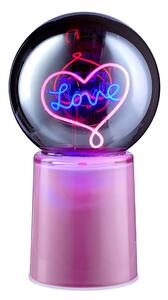 GLOW BALL Dekorační koule "Love" - fialová