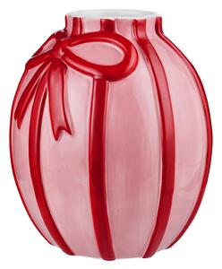 PRESENT Váza 18 cm - růžová/červená