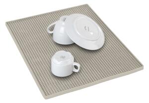 Béžová gumová odkapávací podložka na nádobí 40x30 cm Maxi – Wenko
