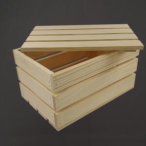 AMADEA Dřevěná dárková bedýnka s víkem, masivní smrkové dřevo, 29x19x16 cm (délka/šířka/výška)