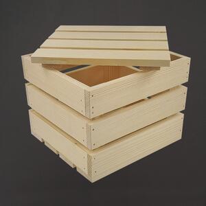 AMADEA Dřevěná dárková bedýnka s víkem, masivní smrkové dřevo, 20x19x16 cm (délka/šířka/výška)