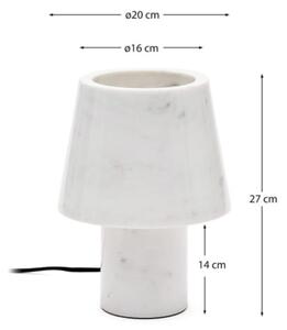 Bílá mramorová stolní lampa Kave Home Alaro