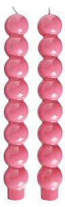 BUBBLES Sada svíček 2 ks 24 cm - růžová