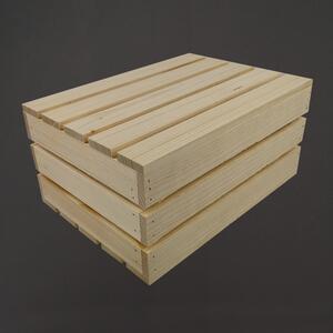 AMADEA Dřevěná dárková bedýnka s víkem, masivní smrkové dřevo, 34x24x16 cm (délka/šířka/výška)