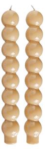BUBBLES Sada svíček 2 ks 24 cm - béžová