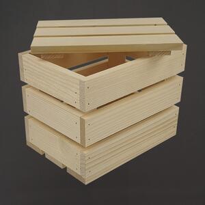 AMADEA Dřevěná dárková bedýnka s víkem, masivní smrkové dřevo, 20x14x16 cm (délka/šířka/výška)