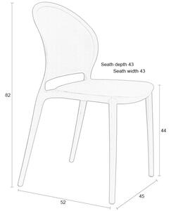 White Label Šedá plastová zahradní židle WLL SJOERD