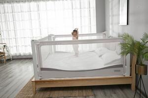 Zábrana na postel Monkey Mum® Premium - 160 cm - světle šedá