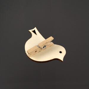 AMADEA Dřevěný ptáček na kolíčku - sada 10 ks, 6 cm