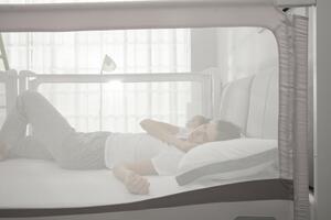 Zábrana na postel Monkey Mum® Premium - 160 cm - světle šedá