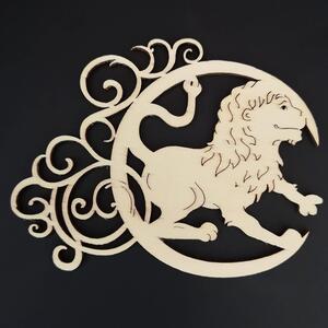 AMADEA Dřevěná ozdoba - znamení lev 13 cm