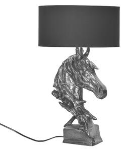 Designová vintage stolní lampa Suomin se stříbrnou podstavou ve tvaru koňské hlavy 60 cm
