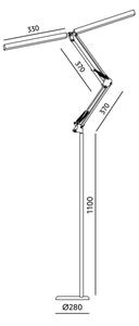 Brilagi - LED Stm. flexibilní stojací lampa VARIO LED/14W/5V 157 cm černá